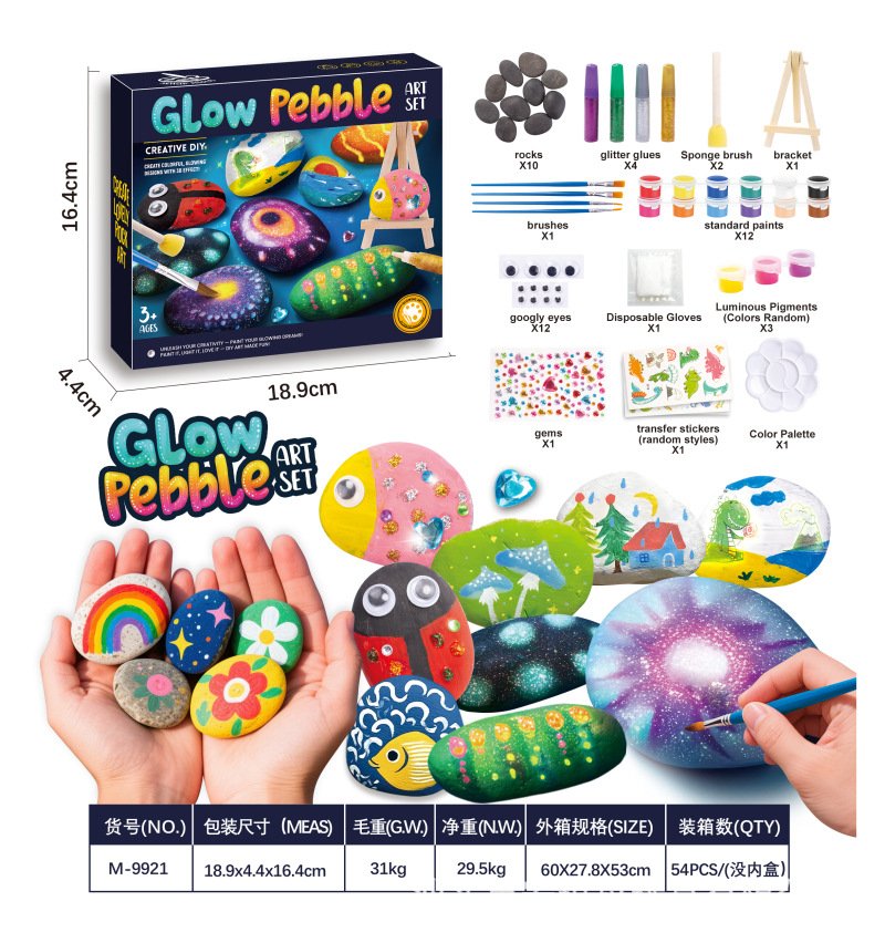 DIY Painting Glow in the Dark River Rocks Painting Kit Arts and Crafts for Kids DIY Painting Glow in the Dark River Rocks Painting Kit Arts and Crafts for Kids - Image 1