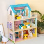 Solid Wood DIY Mini Pretend Play Princess Villa Cottage Girl Toy House Assembly Set Furniture Model for Children