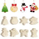 Unfinished DIY Hanging Wood Reindeer Santa Claus Christmas Tree Decor for Crafts