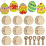 Wooden Crafts Easter Decoration DIY Paintable White Embryo Children's Painted Egg Graffiti Indoor Wooden Pendant