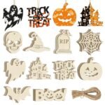 Unfinished Wooden Hanging Ornaments Children DIY Colorful Painted Hanging Decorations for Halloween