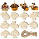 Handmade DIY Creative Thanksgiving Engraving Pendant Decorations Annatto Style Gift Wooden Crafts