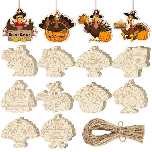 Handmade DIY Creative Thanksgiving Engraving Pendant Decorations Annatto Style Gift Wooden Crafts Handmade DIY Creative Thanksgiving Engraving Pendant Decorations Annatto Style Gift Wooden Crafts - Image 1