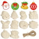 Unfinished Natural Wooden Christmas Ornaments Holiday Folk Art Modern Decor DIY Hand-Painting Graffiti Wall Hanging Easter Craft