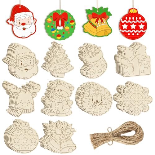 Unfinished Natural Wooden Christmas Ornaments Holiday Folk Art Modern Decor DIY Hand-Painting Graffiti Wall Hanging Easter Craft Unfinished Natural Wooden Christmas Ornaments Holiday Folk Art Modern Decor DIY Hand-Painting Graffiti Wall Hanging Easter Craft - Image 1