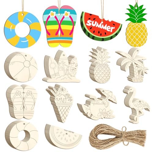Wholesale 36 Pcs Beach Wooden Signs Unfinished Wooden Hanging Decor for Beach-Themed Holiday and Hawaiian Party Supplies Dropshi Wholesale 36 Pcs Beach Wooden Signs Unfinished Wooden Hanging Decor for Beach-Themed Holiday and Hawaiian Party Supplies - Image 1
