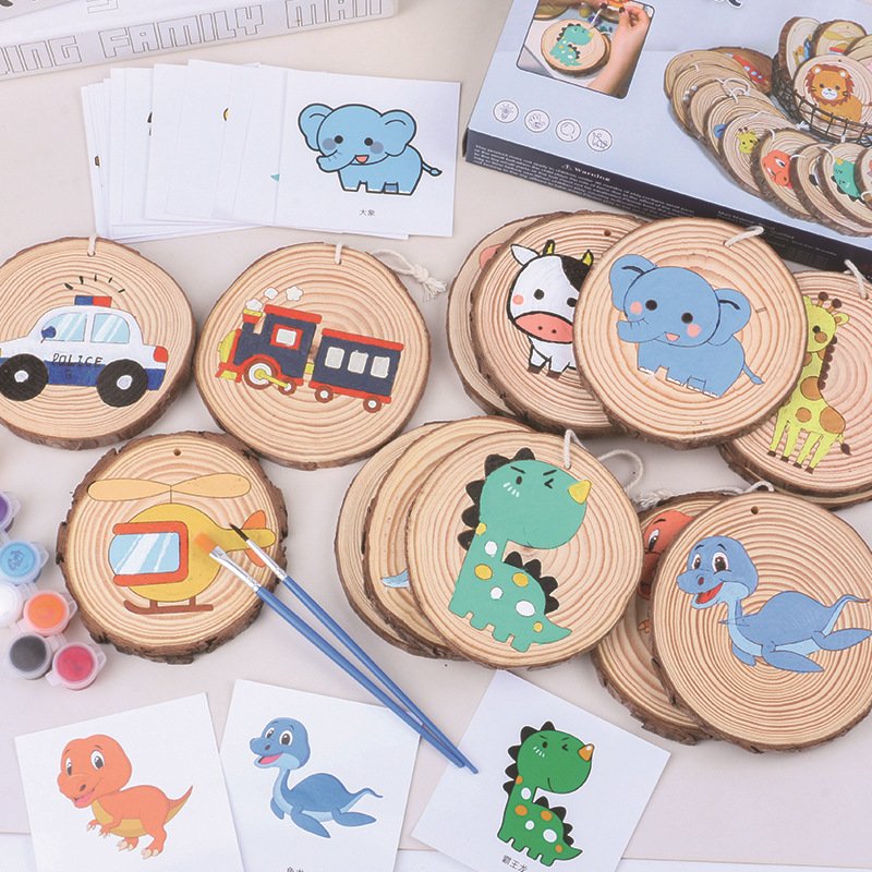Wooden Crafts Wooden Disc for DIY Wooden Pine Disc Painting Drawing Toys Wooden Crafts Wooden Disc for DIY Wooden Pine Disc Painting Drawing Toys - Image 1