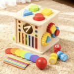 8-in-1 Montessori Early Education Box: Shape and Color Matching, Ball Throwing, Coin Throwing, Fine Motor Skills Early Education Toy - Image 2