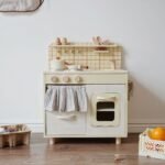 Wooden children's playhouse kitchen toy washing machine refrigerator cookware set for girls as a gift