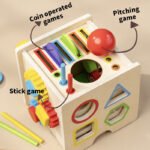 8-in-1 Montessori Early Education Box: Shape and Color Matching, Ball Throwing, Coin Throwing, Fine Motor Skills Early Education Toy - Image 3