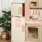 Pretend play pink and green refrigerator kitchen simulation oven washing machine baby vegetable washing and cooking set playground girl toy - Image 5