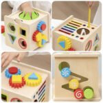 8-in-1 Montessori Early Education Box: Shape and Color Matching, Ball Throwing, Coin Throwing, Fine Motor Skills Early Education Toy - Image 5