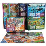 300-piece cartoon wooden jigsaw puzzle for children, educational puzzle, early childhood logic training, flat puzzle