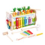 CE/CPC Certified 8-in-1 Montessori Toys Wooden Hammering Pounding Toy Whack-a-Mole Game Educational Toy Toddler Activities