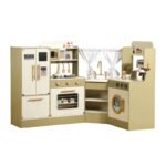 Children's Role Play Wooden Green Corner Kitchen Set Educational Pretend Play House Toys for Kids