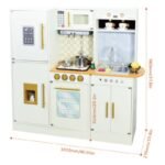 Children's Simulated Transforming Corner Refrigerator Kitchen Pretend Play Wooden Circulating Water Toy with Sound and Light