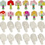 Coloring Wooden Flowers 12 Pcs DIY CRAFT Wood-carved Flower Decoration