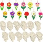 DIY 3D Flower Spring Unfinished Wooden Slices Wood Crafts