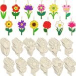 DIY 3D Flower Spring Unfinished Wooden Slices Wood Crafts