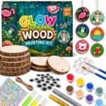 Glow in the Dark Arts and Crafts Supplies Kits for Boys Girls Wooden Painting Kit for Kids