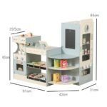 High Quality Role Play Simulated Wooden Dessert Counter Coffee Shop Pretend Play Toys for Kids