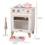 High Quality Simulation Kitchen Toy Pretend Play Wooden Educational Kids Sets Danish Noble White Oven Toys