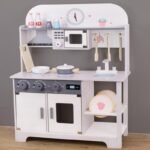New Children Simulation Wooden Kitchen Cooking Game Toy Refrigerator Microwave Oven Stove Tableware Sets Kids Toy Gift