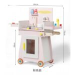 New Style Wooden Children's Pretend Play BBQ Kitchen Cart Simulated Cooking Educational Toy Cart Motessori Wooden Toys