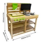Outdoor Wooden Tool Stand for Kids - Realistic Pretend Play Mud Kitchen