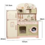 Unisex Customizable Pink & Green Wooden Play Kitchen Set Kids' DIY Educational Toy Mini Cook Kitchen for Preschoolers