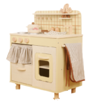 Unisex Wooden Children's Kitchen Pretend Play Toys Home Cooking Set with Simulation Food and Washing Games for Kids