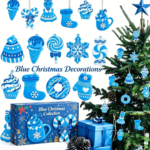 Wooden DIY Painting Kits Blue Christmas Snowflakes Snowman Santa Christmas Gifts