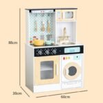 Wooden Kitchen Pretend Play Set for Toddlers Kids Cookware Toy & Accessories for Imagination & Learning