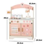 Wooden Pink Multifunctional Pretend Play Kitchen Food Toy Play Set for Kids Girls Educational Toys