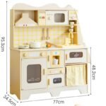 Wooden Simulation Role Play Sound Light Water Outlet Cooking Release Kitchen Set Educational Learning Game for Kids