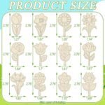DIY 3D Flower Spring Unfinished Wooden Slices Wood Crafts - Image 2