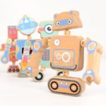 Children's Montessori Fine Motor Skills Educational Wooden Creativity Separate Assembly Robot Dinosaur Cartoon Assembly Toys