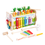CE/CPC Certified 8-in-1 Montessori Toys Wooden Hammering Pounding Toy Whack-a-Mole Game Educational Toy Toddler Activities