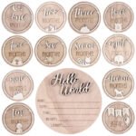 Baby Announcement Sign Wooden Hello World Newborn Signs Birth Announcement Sign Baby Shower Hospital Nursery Newborn Decorations