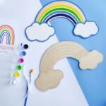 Craft DIY Gift Wooden Rainbow Painting Kit for Kids