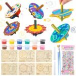 DIY Wooden Ornament Set Space Planet Spinner DIY Wooden Painting Set Painting Craft Set Wooden Painting Set for Kids