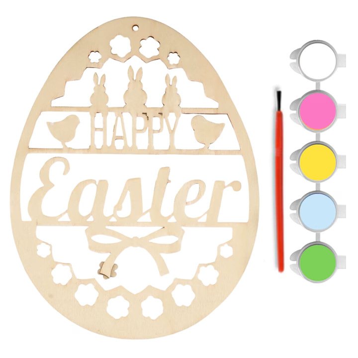 Easter Party Craft Ornaments Creative Home Decoration DIY Handmade Rabbit Wooden Egg Wall Hanging Customizable Holiday Gift Easter Party Craft Ornaments Creative Home Decoration DIY Handmade Rabbit Wooden Egg Wall Hanging Customizable Holiday Gift - Image 1