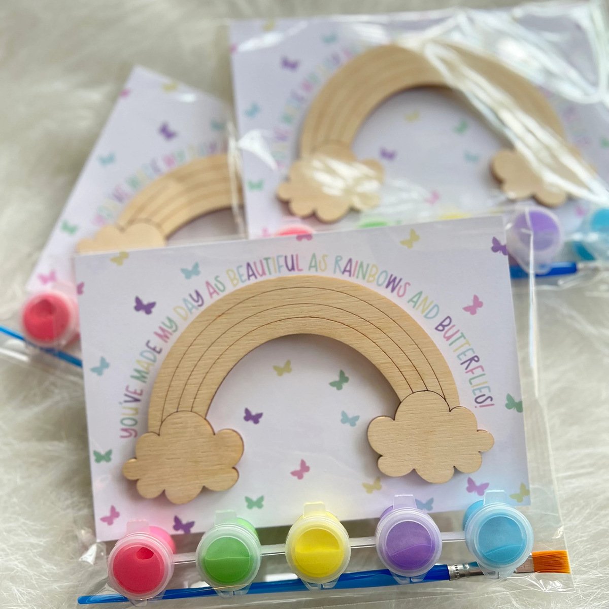 Handmade Wooden DIY Scratchboard Art Kit for Kids Cross-Border Rainbow Clouds Wood Chips Perfect Birthday Party Gift Handmade Wooden DIY Scratchboard Art Kit for Kids Cross-Border Rainbow Clouds Wood Chips Perfect Birthday Party Gift - Image 1