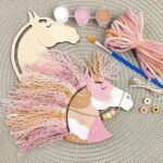 Novelty Personalized Christmas Fun 12PCS DIY Wooden Horse Unicorn Craft for Pendant Funny Gift