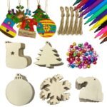 Unfinished Wooden Christmas Tree Ornament Gift