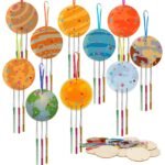 Wind Chime Kit for Kids Craft Wooden Arts and Crafts for Girls Boys DIY Coloring Rockets for Art Activity Birthday Party