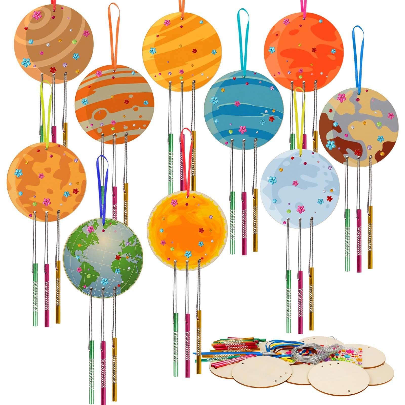 Wind Chime Kit for Kids Craft Wooden Arts and Crafts for Girls Boys DIY Coloring Rockets for Art Activity Birthday Party Wind Chime Kit for Kids Craft Wooden Arts and Crafts for Girls Boys DIY Coloring Rockets for Art Activity Birthday Party - Image 1