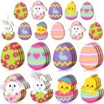 48Pcs Easter Egg Cutouts for Bulletin Board Decorations, Colourful Egg Cut Outs Easter Paper Cutouts for Spring Party Home Office Classroom Chalkboard Window Wall Door Decor