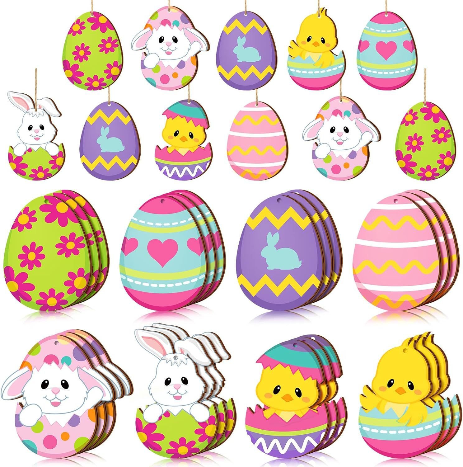 48Pcs Easter Egg Cutouts for Bulletin Board Decorations, Colourful Egg Cut Outs Easter Paper Cutouts for Spring Party Home Office Classroom Chalkboard Window Wall Door Decor 48Pcs Easter Egg Cutouts for Bulletin Board Decorations, Colourful Egg Cut Outs Easter Paper Cutouts for Spring Party Home Office Classroom Chalkboard Window Wall Door Decor - Image 1