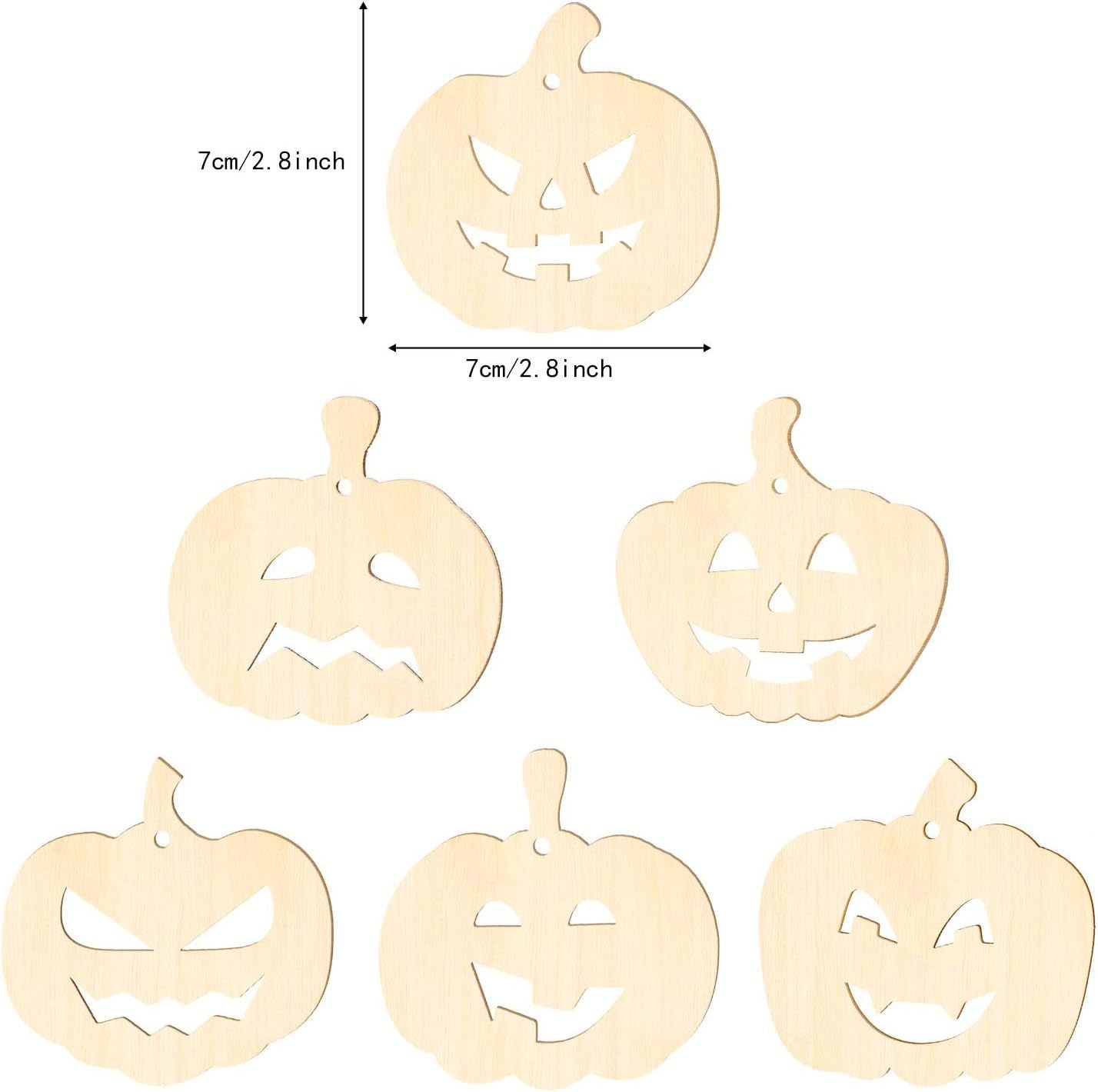 Wooden Pumpkin Ornaments for Halloween Crafts and Pumpkin Décor Wooden Pumpkin Ornaments for Halloween Crafts and Pumpkin Decor - Image 1
